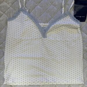 Brandy Melville blue heart laced singlet